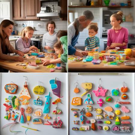 粘土冰箱贴:温馨手工,亲子互动
