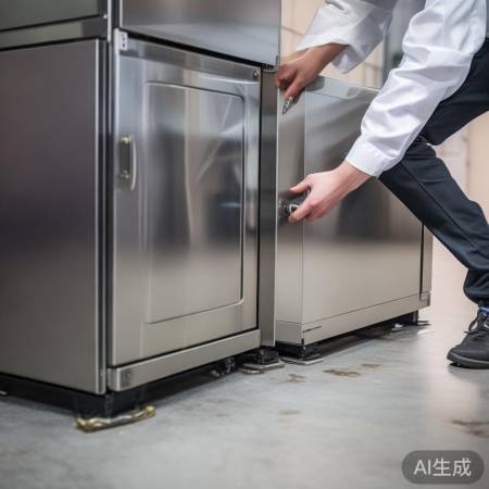 消毒柜安装,调整倾斜螺丝至稳固