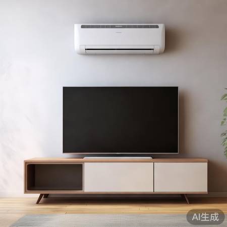 电视柜空调巧搭配，空间节约不杂