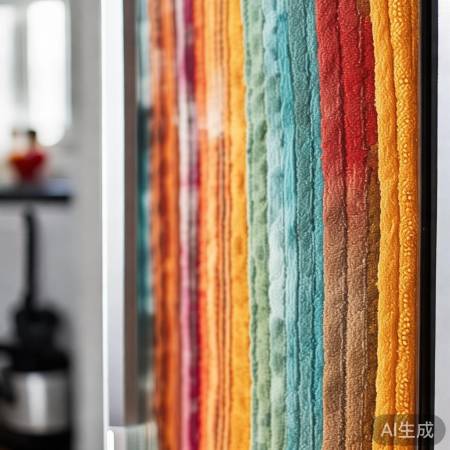 布艺冰箱门饰，温馨隔热易清洗。