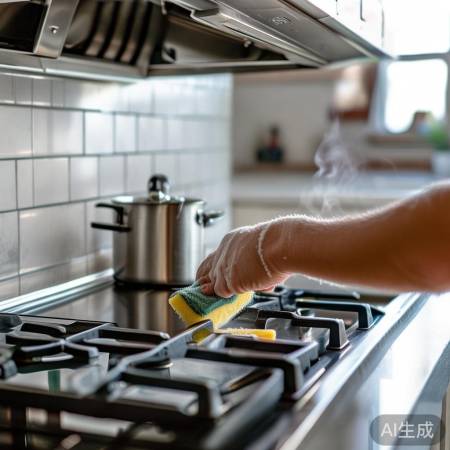 油烟机清洗小技巧，沉淀浸泡，刷