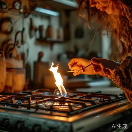 安全点火,勿摩擦燃气灶