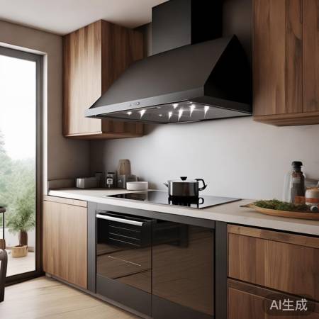 小户型厨房,美的迷你大吸力油烟