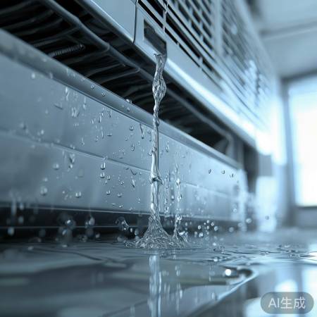空调排水管堵塞,检查清理。