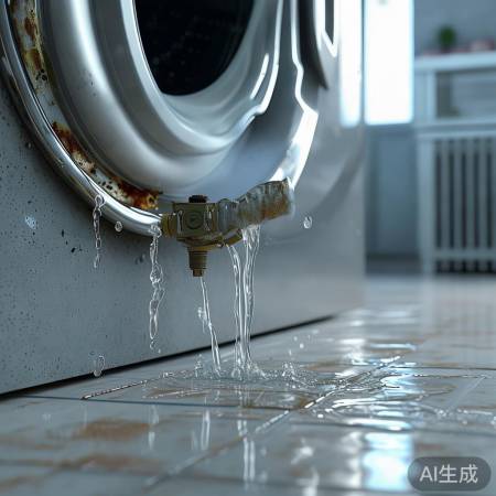 洗衣机进水阀损坏易漏水,需检查