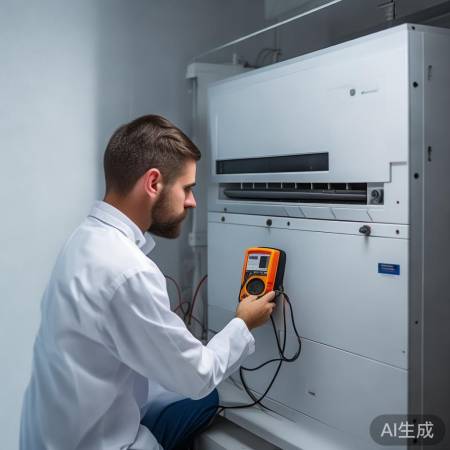 空调连接电源，调试正常无噪音