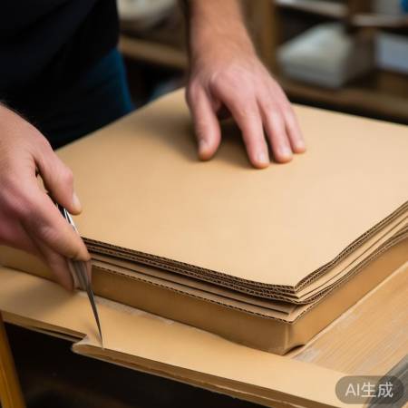 制作保险柜外壳,纸板折叠成盒