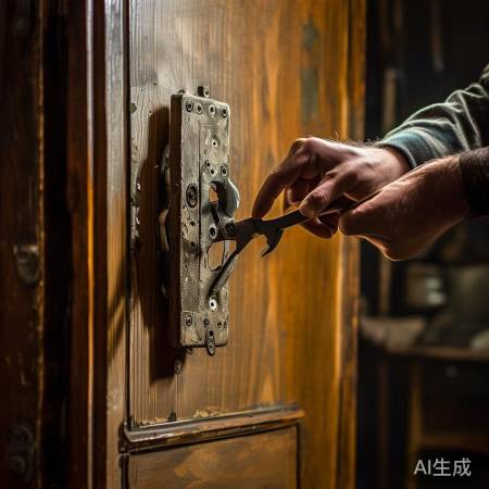 卸旧锁芯,谨慎操作