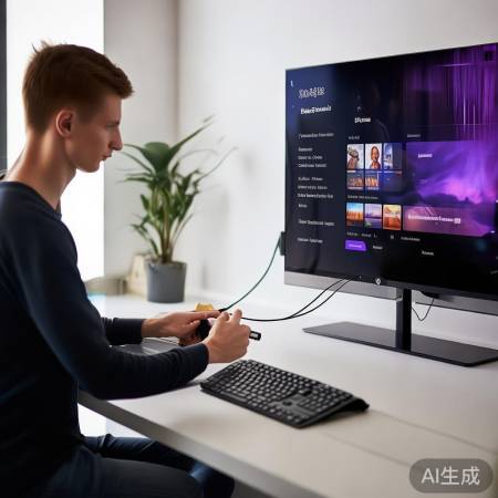 连接USB线,调电视红灯色