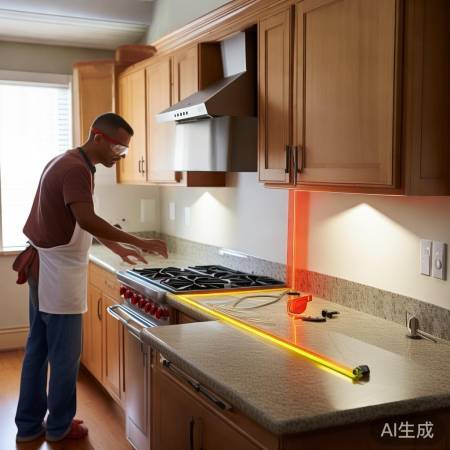 精准测量,稳固安装油烟机