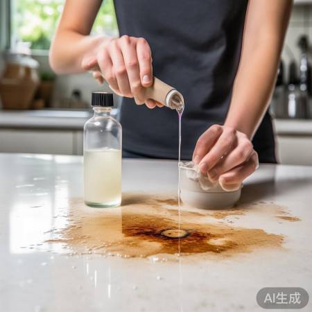 滴白醋，刷油渍，消失无踪。