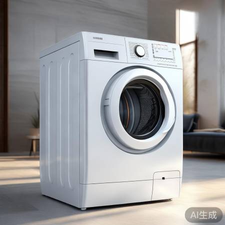 “白色洗衣机,客厅时尚佳品”