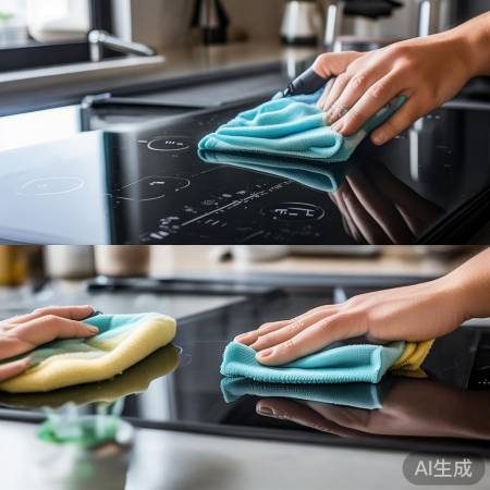 燃气灶玻璃面板清洁法：酒精擦拭