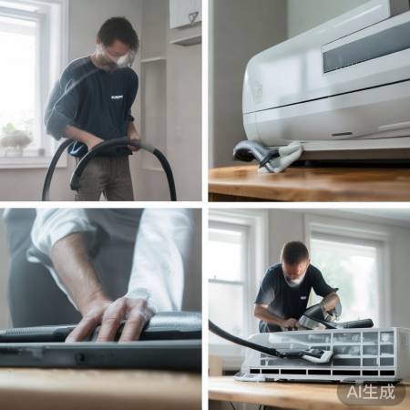 空调内机清洁,吸尘湿布擦净。