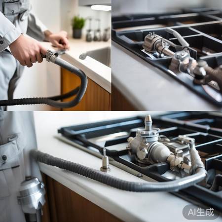 连接燃气管道,确保密封防漏气