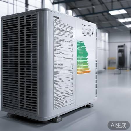 空气能铭牌，设备信息标识。