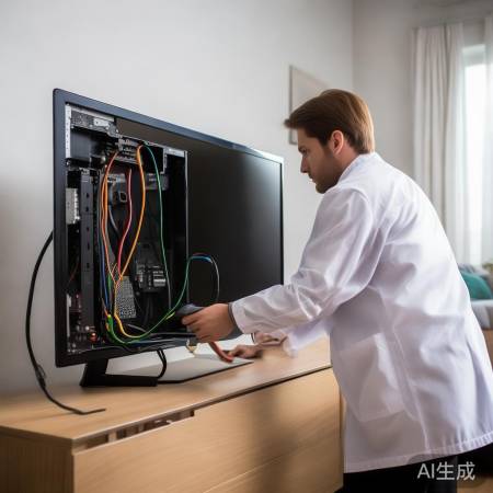 排查电视故障,检查电源线、信号