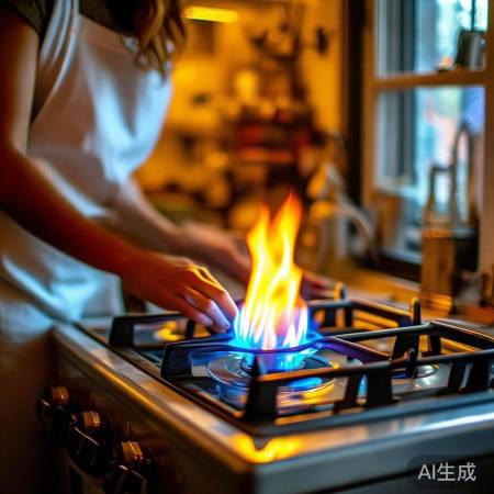 燃气灶火焰变黄？检查管道泄漏！