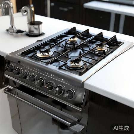 先科3109燃气灶，黑简约厨房